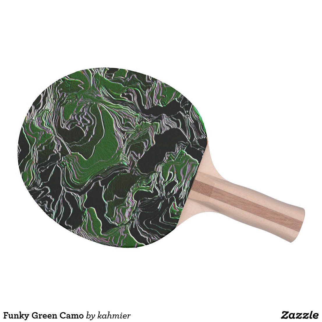 Funky Green Camo Ping Pong Paddle