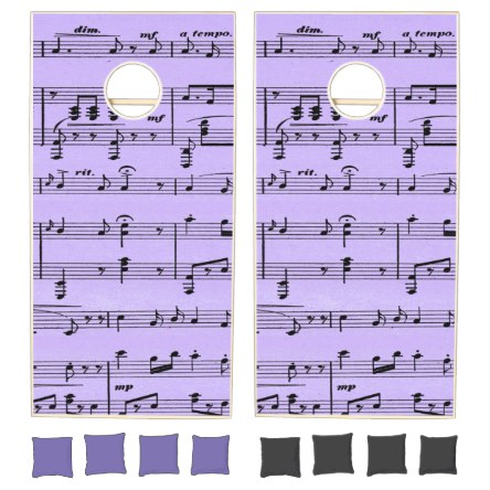 Purple Sheet Music Cornhole Set