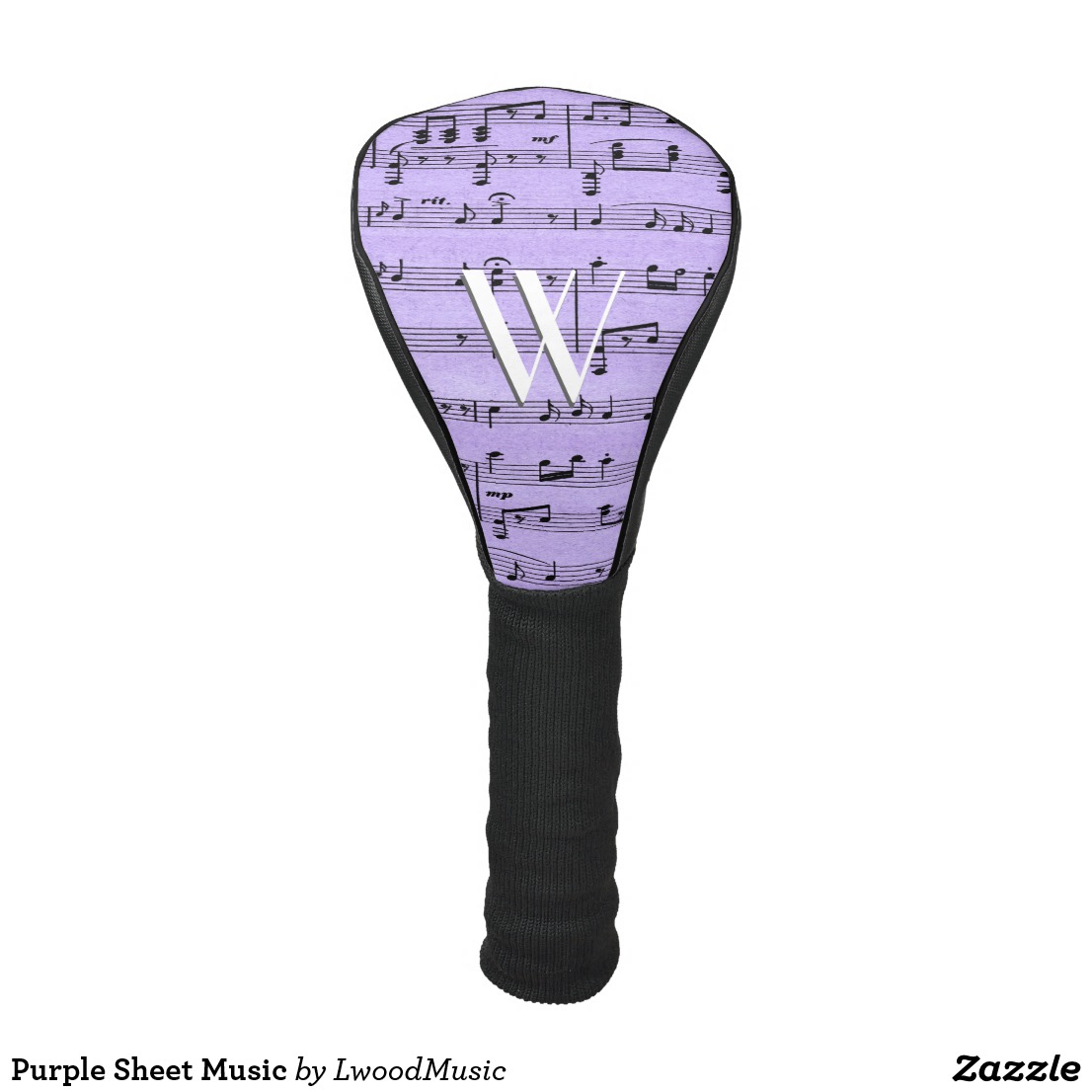 Purple Sheet Music Golf Head Cover