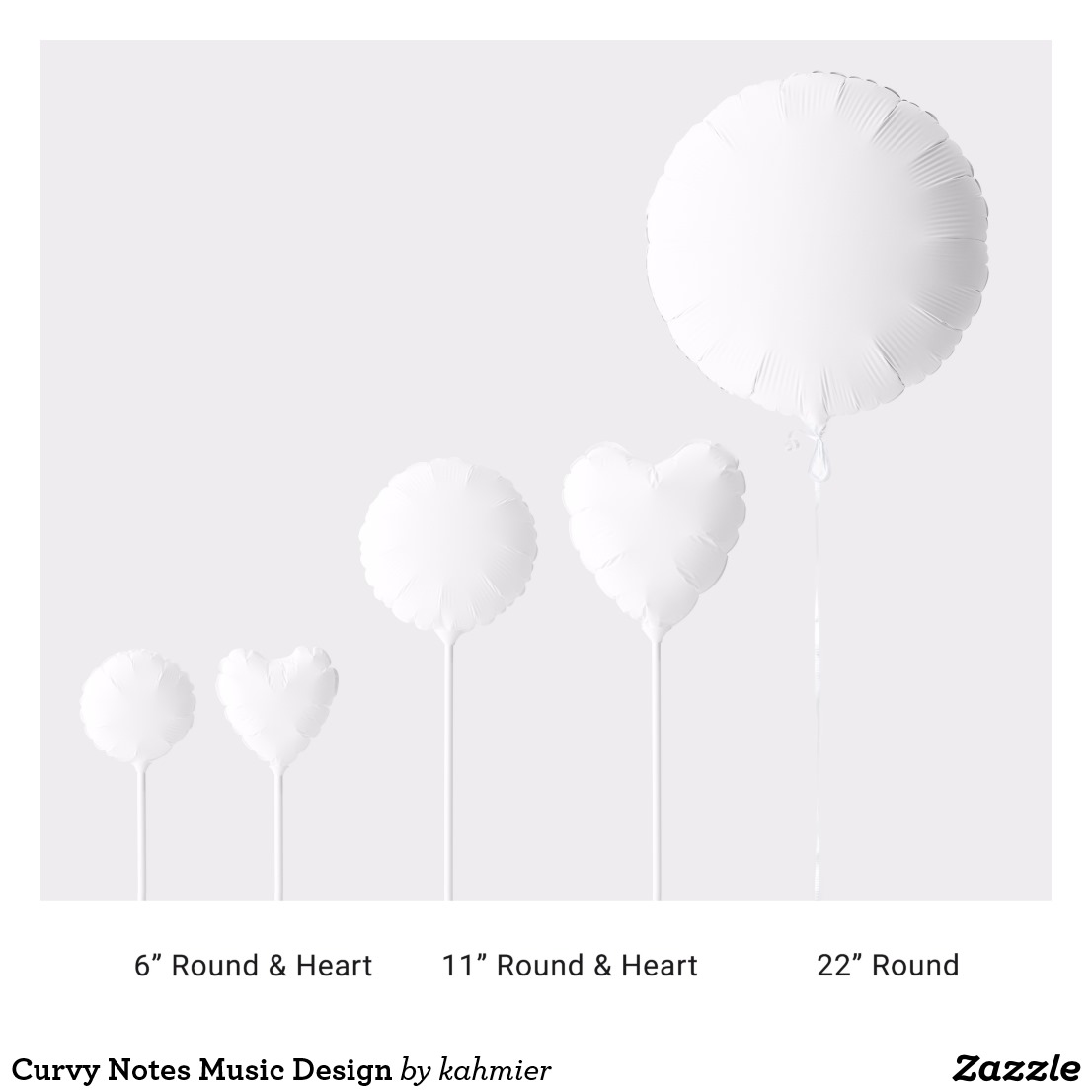 Curvy Notes Music Design Balloon
