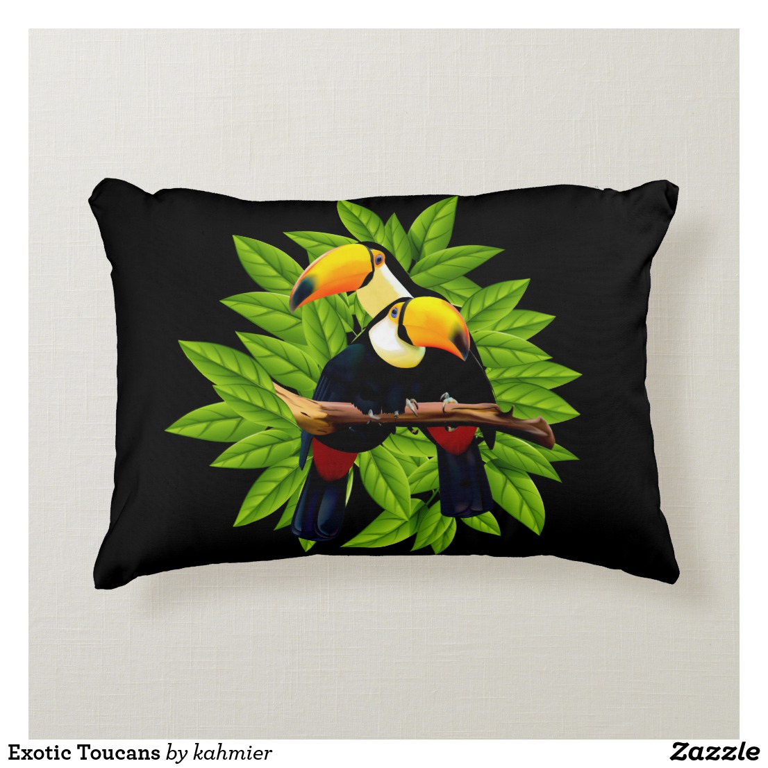 Exotic Toucans Accent Pillow