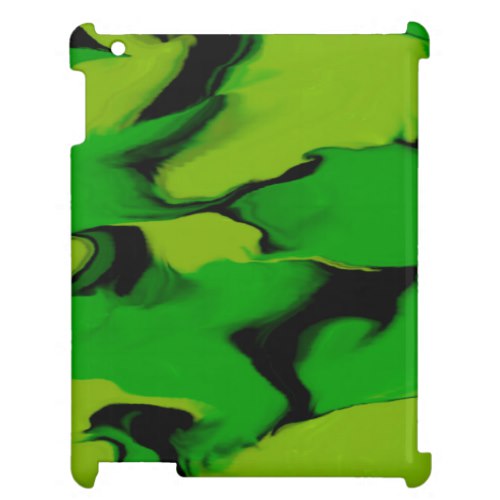 Wavy Green and Black Case For The iPad