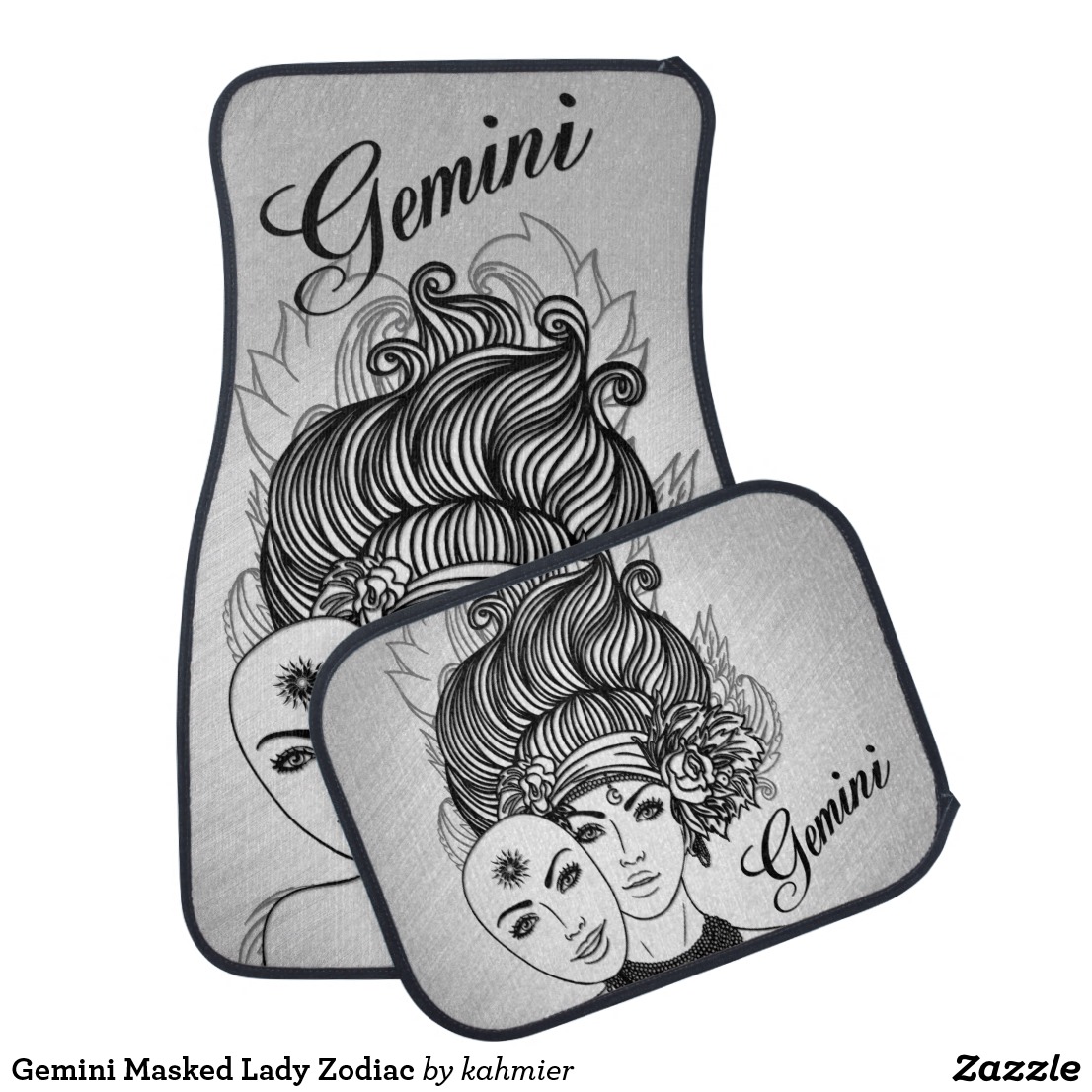 Gemini Masked Lady Zodiac Car Floor Mat