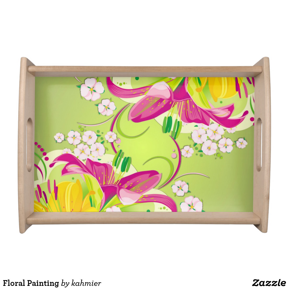 Floral Painting Serving Tray