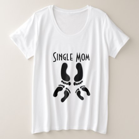 Single Mom Footprint T Shirt