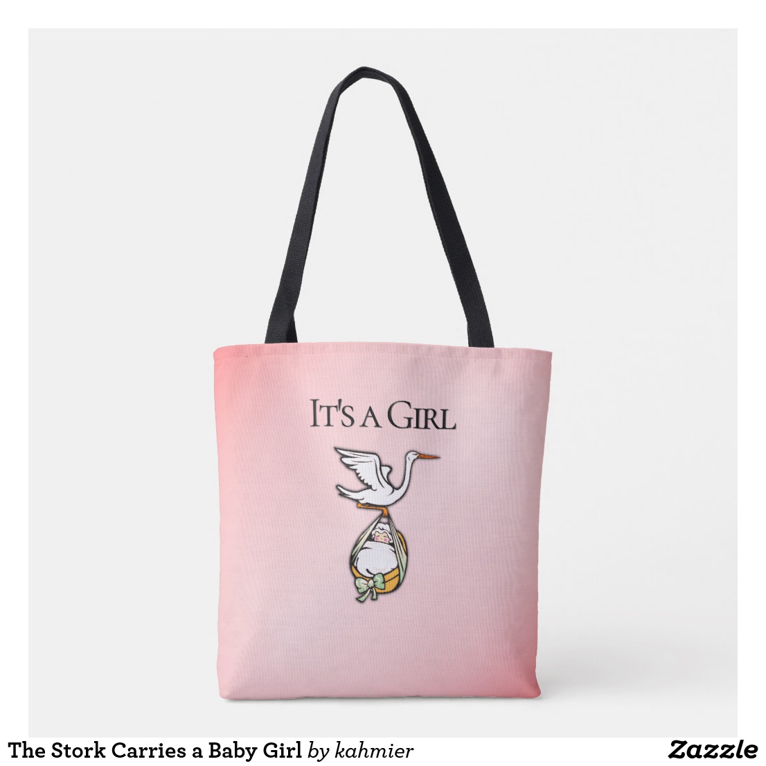 The Stork Carries a Baby Girl Tote Bag