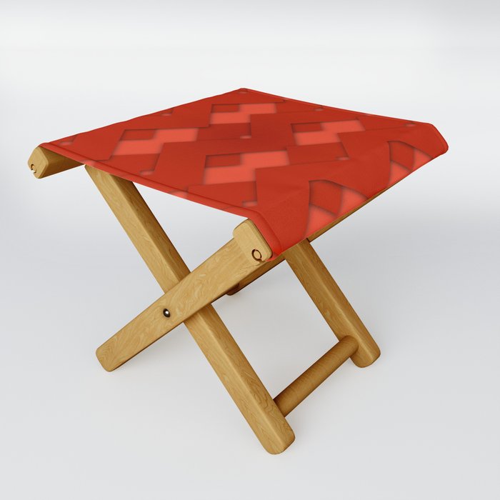 Beautiful Red Zigzag Design Folding Stool