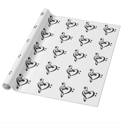 Music Design Heart Wrapping Paper