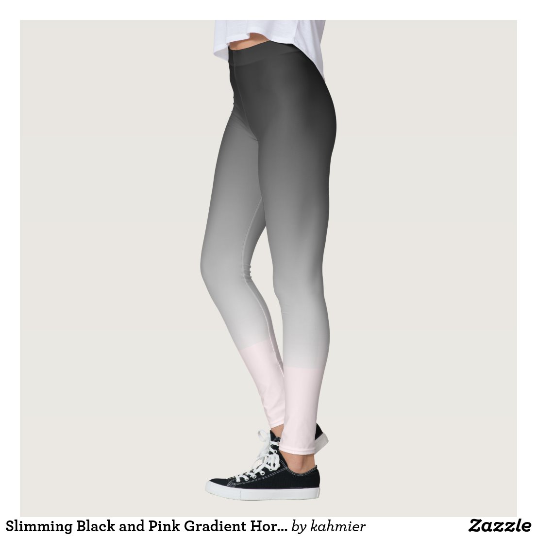 Slimming Black and Pink Gradient Horizon Leggings