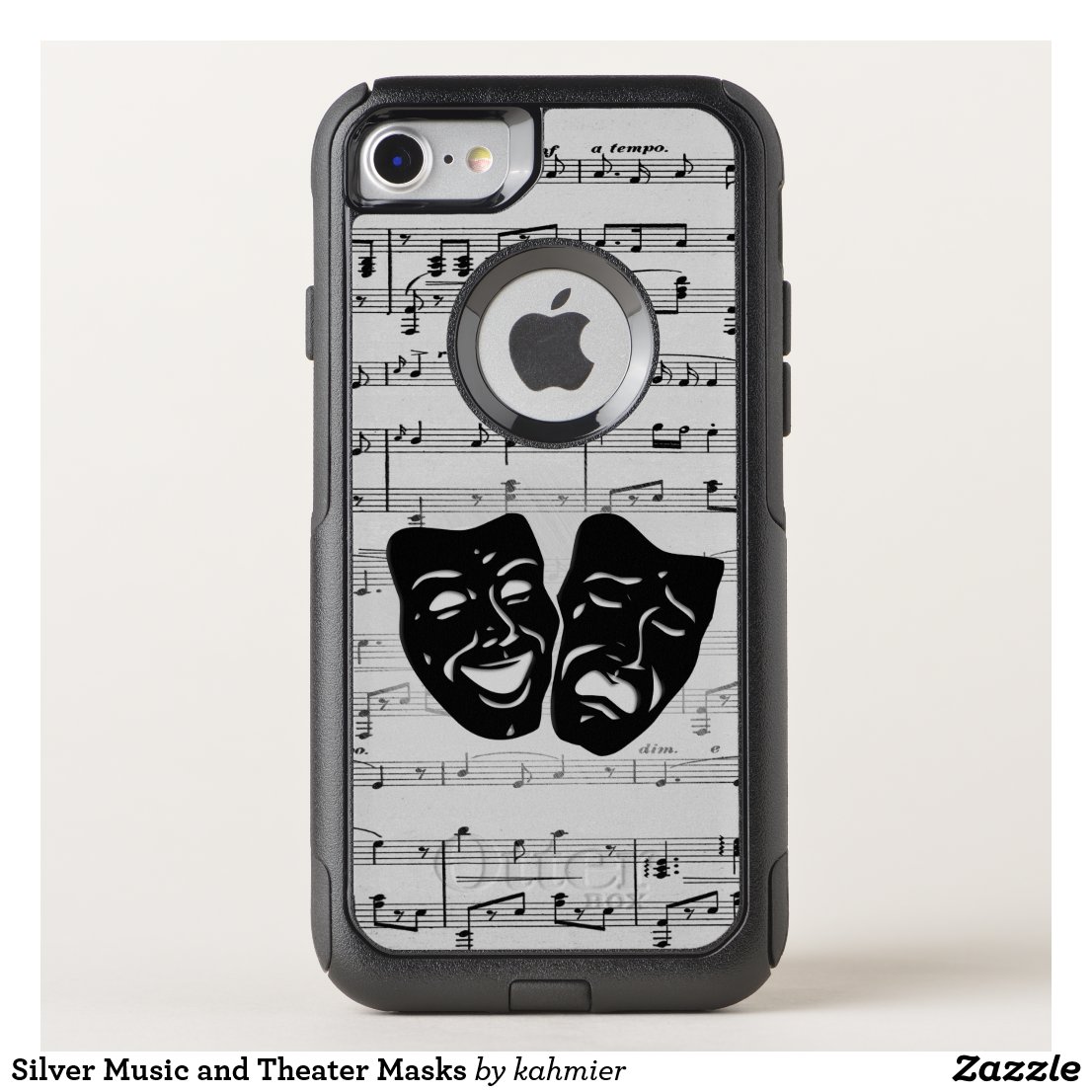 Silver Music and Theater Masks OtterBox iPhone Case