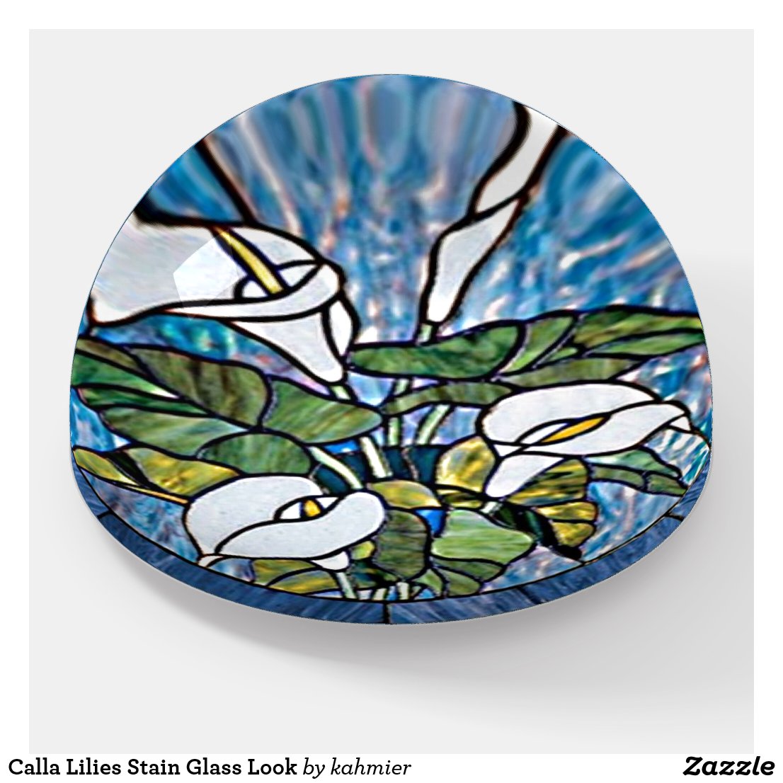 Calla Lilies Stain Glass Look Paperweight